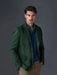 abordables Blazer de lino-Hombre Chaqueta de lino Chaqueta deportiva Moda Casual Color sólido Blazer de lino Azul Piscina Verde Ejército Estándar Recto 1 botón