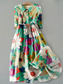 abordables Robe Fleurie-Femmes Robe Midi Robe fourreau Occasionnel Quotidien Coupe régulière Fleuri Graphique Demi Manches Col de chemise Rose Claire Bleu Vert Abricot Été Printemps