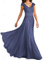 cheap Floor Length-A-Line Mother of the Bride Dress Elegant Simple V Neck Floor Length Chiffon Sleeveless with Solid Color