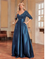 cheap BLACK-A-Line Quinceanera Dresses Elegant Dress Formal Wedding Floor Length Long Sleeve V Neck Polyester with Sequin 2025