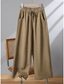 abordables Pantalon uni en coton et lin-Femmes Pantalon sarouel Vacances ancien Style Ethnique Longueur complète Taille haute Uni Confortable Respirabilité Doux Micro-Élastique Formel Vacances Rue Noir Blanche Kaki Beige Été Printemps