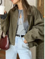 cheap Casual Jackets-Women&#039;s Casual Jacket Comfortable Breathable Pocket Buttons Casual Plain Vacation Street Casual Daily Wear Zipper Short Turndown Regular Fit Long Sleeve Outerwear Black Wine Orange Summer Spring