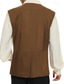 voordelige Gilets-Voor heren Vest Buiten Dagelijks Vintage Lente Herfst Veters Polyester Comfortabel Effen V-hals Normale pasvorm Donker Bruin Zwart Rood Licht Bruin Hesje