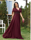 levne zelená-A-Linie Šaty na quinceanera Elegantní šaty formální svatba Různé délky Krátký rukáv V výstřih Šifon bez zad s sklady Aplikace