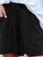 cheap Plain Cotton Linen Pant-Women&#039;s Chinos Shorts Basic Casual Short Medium Waist Plain Pocket Drawstring Comfort Outdoor Micro-elastic Vacation Street Daily Navy Black Beige Summer Spring Regular Fit