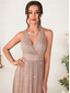 cheap Bridesmaid Dresses-A-Line Bridesmaid Dress V Neck Sleeveless Elegant Floor Length Chiffon with Sequin