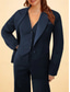 cheap Mom&#039;s Pant Suits-Black Red White Pantsuit 3 Piece Mother of the Bride Elegant Simple Minimalist V Neck Ankle Length Stretch Fabric Long Sleeve Wrap Included with Solid Color