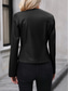 cheap Casual Jackets-Women&#039;s Faux Leather Jacket Casual Jacket Comfortable Breathable Zipper Casual Plain Vacation Street Casual Daily Wear Zipper Short Crewneck Regular Fit Long Sleeve Outerwear Black Brown Apricot