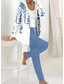 abordables Survêtements pour femmes-Femmes Actif Quotidien Sweat à capuche Survêtement Ensembles de Pantalons manche longue À capuche Fleuri Graphique Cordon de serrage Imprimé Extérieur Occasionnel Noir Bleu Marine Marron clair