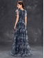 tanie Półformalny / Koktajl-Suknie Quinceanera A-Line Elegancka Suknia Formalna Ślubna Długość do Podłogi Bez Rękawów Dekolt w Kształcie V Chiffon z Kwiatowym Wzorem