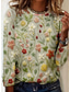 cheap Floral tee-Women&#039;s T Shirt Floral Graphic Casual Long Sleeve Crew Neck Regular Tops Daily Print Grass Green Spring Fall