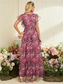 tanie Półformalny / Koktajl-Suknie Quinceanera A-Line Elegancka Suknia Formalna Ślubna Długość do Podłogi Bez Rękawów Dekolt w Kształcie V Chiffon z Kwiatowym Wzorem