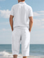 voordelige Vakantie-Voor heren Poloshirts Golfshirt Buiten Alledaagse kleding Revers Korte mouw Modieus Hawaii Effen 2-stuks Zomer Normale pasvorm Zwart Wit Marineblauw Khaki Leger Groen Licht Luchtblauw Poloshirts