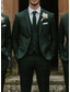 cheap Wedding Suits-Men&#039;s Wedding Business Suits Dark Green Fashion Formal Solid Colored Standard Fit 3 Piece Single Breasted Two-buttons