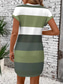 cheap Stripe&amp;Geometric Dress-Women's Mini Dress T Shirt Dress Tee Dress Shift Dress Casual Outdoor Daily Holiday Regular Fit Stripe Short Sleeve Crew Neck Pink Sky Blue Brown Green Summer