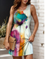 cheap Floral Dress-Women&#039;s Mini Dress Sundress A Line Dress Summer Dress Vacation Casual Daily Regular Fit Ombre Floral Graphic Sleeveless U Neck Yellow Wine Red Blue Summer