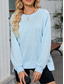 cheap Plain Tops-Women&#039;s Blouse Solid Color Stylish Casual Long Sleeve Crew Neck Regular Tops Daily Pink Blue Khaki Gray Summer Spring