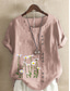 abordables Chemises-Femmes Chemises en coton et lin Fleuri Graphique Élégant ancien Tropical Sans manches Manche Courte Col ras du cou Hauts Réguliers Quotidien Fête Vêtements de vacances Boutons Blanche Jaune Rose