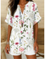 cheap Floral Tops-Women&#039;s Boho Shirt Floral Graphic Animal Elegant Bohemia Vintage Short Sleeve Regular Tops Daily Holiday Going out White Pink Blue Summer Spring