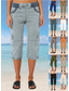 cheap Pants-Women&#039;s Cargo Pants Vacation Fashion Streetwear Calf-Length High Waist Plain Pocket Comfy Soft Comfortable Micro-elastic Outdoor Street Yellow-Brown Black White Orange Summer Regular Fit
