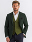 olcso tweed blézer-Férfi Tweed blézer Bevágás gallér Retro Iroda Halszálkás Blazer Barna Lóhere Stétszürke Standard Egysoros kétgombos
