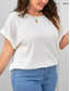 abordables T-shirt grande taille-Femmes Grande taille Hauts T-shirt Couleur Unie Manche Courte Col en V Occasionnel Quotidien Polyester Été Printemps Noir Blanche