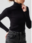 cheap Solid Colors-Women&#039;s Blouse Solid Color Tropical Stylish Casual Long Sleeve Turtleneck Regular Tops Daily Black White Pink Wine Khaki Spring Fall Winter
