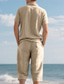 voordelige Vakantie-Voor heren Poloshirts Golfshirt Buiten Alledaagse kleding Revers Korte mouw Modieus Hawaii Effen 2-stuks Zomer Normale pasvorm Zwart Wit Marineblauw Khaki Leger Groen Licht Luchtblauw Poloshirts