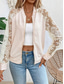 cheap Bomber Jacket-Women&#039;s Bomber Jacket Comfortable Breathable Lace Patchwork Zipper Pocket Elegant Casual Plain Vacation Street Casual Daily Wear Zipper Regular Stand Collar Regular Fit Long Sleeve Outerwear Black