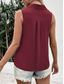 voordelige Effen Tanktop-Dames Hemdje Tanktop Effen Kleur Dagelijks Stijlvol Casual Mouwloos Overhemdkraag Normale tops Dagelijks Knop Zwart Wit Wijn blauw Groen Zomer