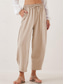 cheap Pants-Women&#039;s Chinos Fashion Streetwear Basic Full Length High Waist Plain Pocket Elastic Waistband Comfy Soft Comfortable Micro-elastic Outdoor Street Blue Brown Khaki Light Blue Summer Spring Loose Fit