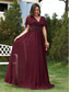 levne zelená-A-Linie Šaty na quinceanera Elegantní šaty formální svatba Různé délky Krátký rukáv V výstřih Šifon bez zad s sklady Aplikace