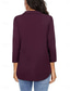 billige Enkle bluser-Dame Popover skjorte Sommerskjorte Uformell skjorte Bluse Rynket Helfarge Elegant Stilfull Grunnleggende 3/4 ermer Aftæpning V-hals Vanlige topper Daglig utendørs Ferie Blå Svart Vin Grønn Vår Høst