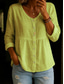 cheap Shirts-Women&#039;s Shirt Solid Color Plain Stylish Casual Long Sleeve Shirt Collar Regular Tops Daily Buttons Smocked White Yellow Pink Green Summer Spring