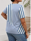 billiga T-shirts i plusstorlekar-Dam Extra stor storlek Blast T-shirt Grafisk Randig Mönster Kortärmad Rund hals Ledigt Dagligen Polyester Sommar Rodnande Rosa Blå