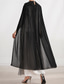 cheap Floor Length-Cape Dress A-Line Mother of the Bride Dress Elegant Crew Neck Crystals Floor Length Long Sleeve with Embroidery Lace 2025