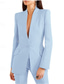 cheap Mom&#039;s Pant Suits-Lavender White Black Two Piece Blazer Pantsuit Mother of the Bride Elegant Vintage Minimalist Lapel Floor Length Stretch Fabric Long Sleeve with Buttons 2025