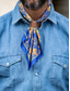 abordables Corbatas y pajaritas para hombres-Pañuelo cuadrado con estampado paisley para hombre con hebilla de cuero, bandana de poliéster estilo vintage para viajes al aire libre, fiestas y moda diaria.