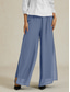 cheap Women&#039;s Dress Pants-Women&#039;s Culottes Wide Leg Straight-Leg Trousers Elegant Stylish Classic Style Full Length Medium Waist Solid Color Elastic Waist Stretchy Wedding Vacation Party Dusty Blue Spring, Fall, Winter, Summer
