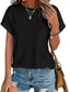 cheap Plain tee-Women&#039;s T Shirt Plain Fashion Stylish Classic Short Sleeve Crew Neck Regular Tops Daily Weekend Eyelet Black White Pink Blue Summer