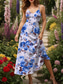 economico Abiti floreali-Per donna Abito maxi Vestito Estivo Abito a trapezio Abito Sottoveste Vacanza Casual Boho Spiaggia Vestibilità regolare Floreale Grafico Senza Maniche Scollo a V Giallo Rosso Blu Viola Estate