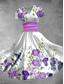 voordelige Bloemenjurken-Dames Halflange jurk Zomerjurk Fit And Flare-jurk Feest Casual Dagelijks Feestdagen Normale pasvorm Bloemig Grafisch Korte mouw V-hals Geel Rood blauw Paars Zomer