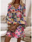 economico Abiti floreali-Per donna Mini Abito Vestito Estivo Abito a trapezio Boho Feste Vestibilità regolare Floreale Grafico Manica 3/4 Scollo a V Rosa chiaro Verde chiaro Rosa scuro Azzurro cielo Estate Primavera