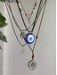 ieftine Colier de damă-Set de colier boho cu talismane stratificate pentru femei – pandantive multistrat cu ochi rău, soare și stea și choker cu mărgele, pentru modă spirituală, festivaluri și purtare zilnică