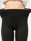 ieftine Leggings cu căptușeală din fleece-Pentru femei colanți căptușiți cu fleece Pantaloni din lână Pantaloni Jambiere Șic Stradă Casual Lungime totală Natural Simplu Talie elastică Termic cald În aer liber Sfârșit de săptămână Roșu Vin