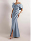 cheap YELLOW-Yellow Dress High Fashion Mustard Dress Mermaid / Trumpet Evening Gown Cocktail Dress Formal Wedding Floor Length Sleeveless Off Shoulder Satin with Ruched Details Slit 2025