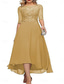 billige Gulvlengde-A-Linje Brudens Mor Klær Formell Bryllupsgjest Elegant Crew Neck Gulvlengde Chiffon Halv Erme med Ensfarget