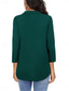 billige Enkle bluser-Dame Popover skjorte Sommerskjorte Uformell skjorte Bluse Rynket Helfarge Elegant Stilfull Grunnleggende 3/4 ermer Aftæpning V-hals Vanlige topper Daglig utendørs Ferie Blå Svart Vin Grønn Vår Høst