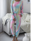 economico Top e pantaloni pigiama da donna-Per donna Set Pigiama Casual Comfort Tinta a nodi Elastico in vita Maglietta Pantalone Casa Quotidiano Manica Lunga Girocollo Rosa Blu Verde Arcobaleno Grigio Estate Primavera Autunno Vestibilit