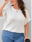 abordables T-shirt grande taille-Femmes Grande taille Hauts T-shirt Couleur Unie Manche Courte Col en V Occasionnel Quotidien Polyester Été Printemps Noir Blanche